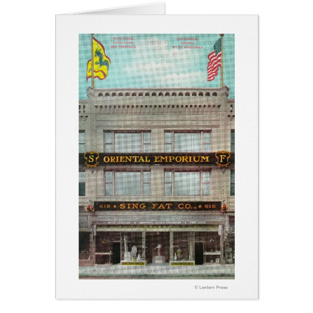 Sjunga Tjock Co, Oriental Emporium Hälsningskort (Framsidan)