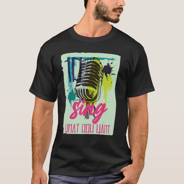 sjunga vad du kärlek musik Microphone 1 T Shirt (Framsida)