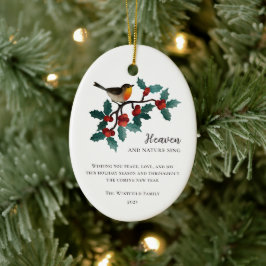 Sjungan Heaven och Nature Bird on Holly-julen Julgransprydnad Keramik