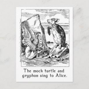 Sjungan Mock Turtle och Griffin till Alice Vykort