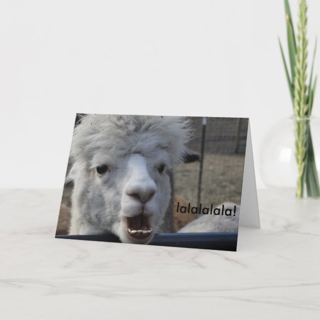 Sjungande alpacajulkort helgkort (Framsida)