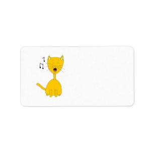 Sjungande Cat. Adressetikett