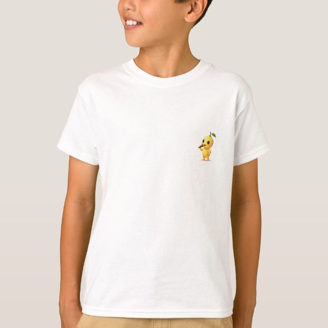 Sjungande Citron Maskot Barn T Shirt (Framsida)
