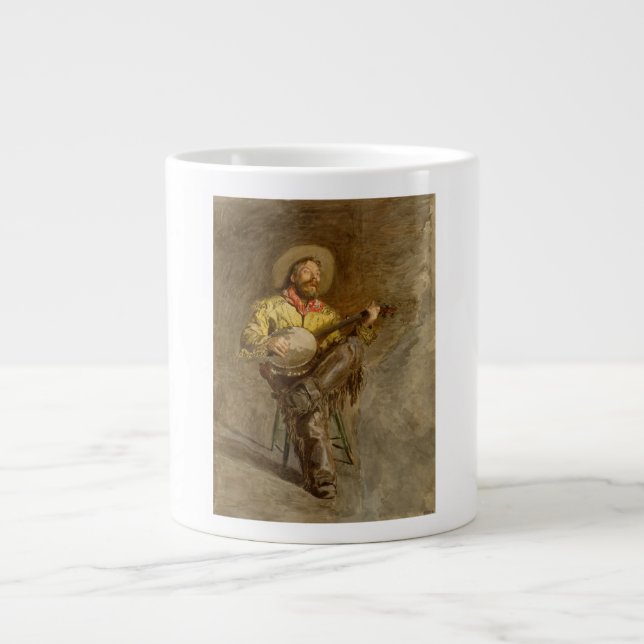 Sjungande cowboy spelar banjo Spanska västern Jumbo Mugg (Framsidan)