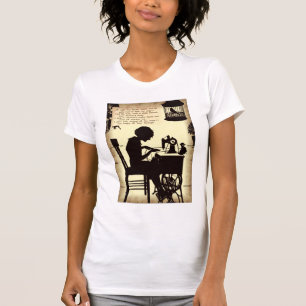 Sjungande dikt för fe för sömnaddamvintage t-shirt