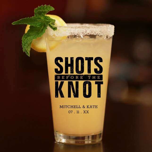 Sjungande före knuten möhippa glaskopp (Shots Before the Knot Bachelorette Party Glass)