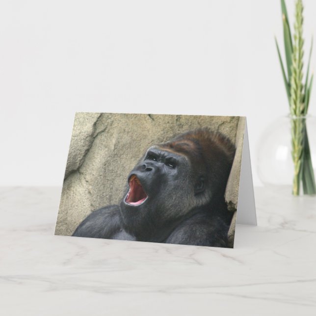 Sjungande gorillahälsningkort kort (Framsida)