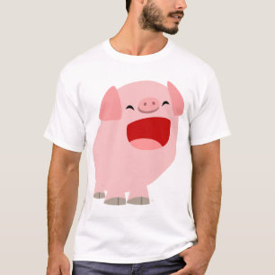 Sjungande grisbarn för gullig tecknad T-tröja Tee Shirt