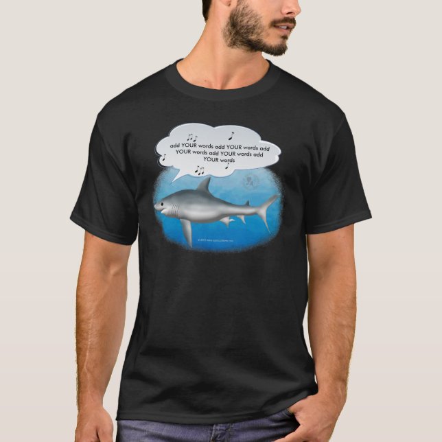 sjungande haj tee shirt (Framsida)
