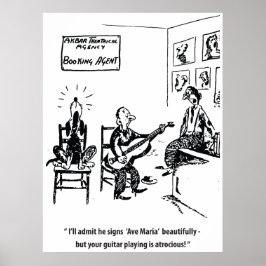 Sjungande hund, humoristisk vintage poster
