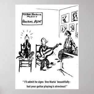 Sjungande hund, humoristisk vintage poster