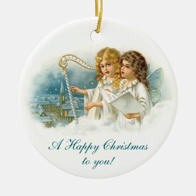 Sjungande julänglar julgransprydnad keramik (Framsidan)