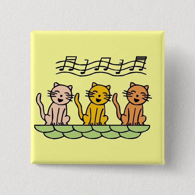 Sjungande katter Tshirts och gåvor Knapp (Framsida)