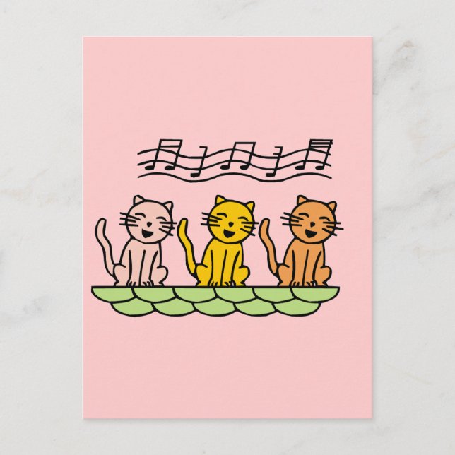 Sjungande katter Tshirts och gåvor Vykort (Framsida)