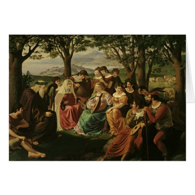 Sjungande konkurrens hälsningskort (Framsidan Horizontal)