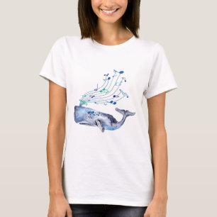 Sjungande musikaliskt blåttval t shirt