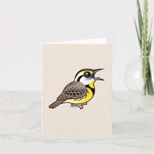 Sjungande östliga Meadowlark Helgkort