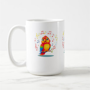 **Sjungande papegoja – Söt papegoja-sångillustrati Kaffemugg