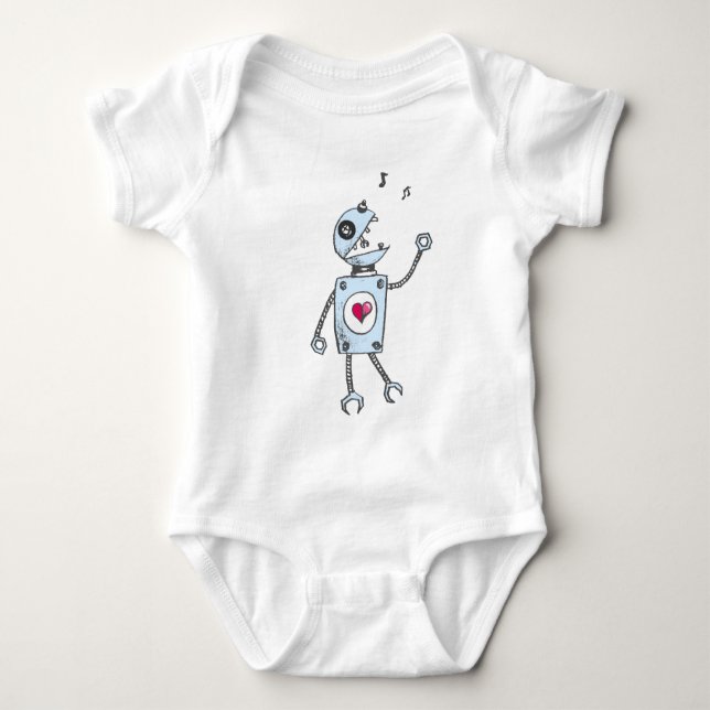 Sjungande robotbaby t shirt (Framsida)