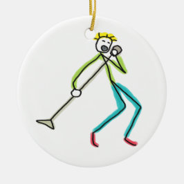 Sjungande Stickman Julgransprydnad Keramik