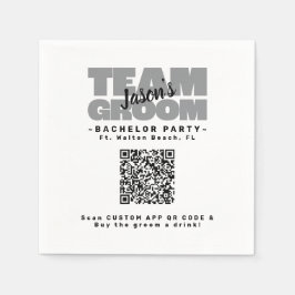 Sjungbachelorfest QR-kod Köp Drink Brudgummen Öl Pappersservett