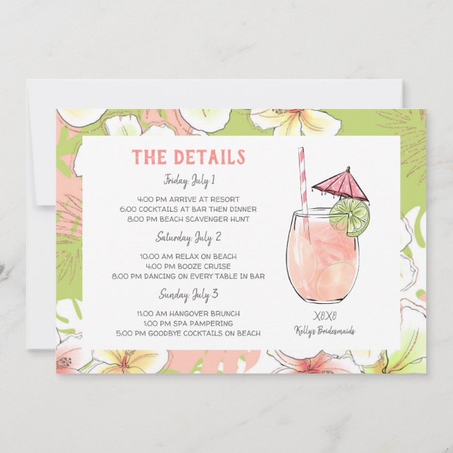 Sjungbröllops-strandhelgutflykt inbjudan (Baksida)