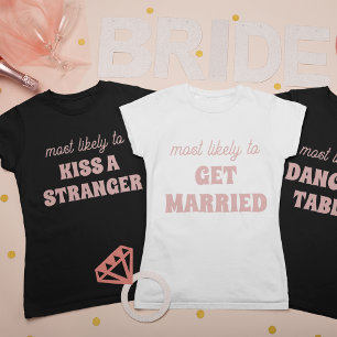 Sjungbrudsfest Mest sannolikt att dansa på bord T Shirt