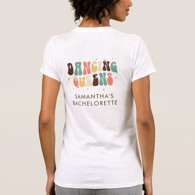 Sjungbrudsfest Retro Dansande Drottningar Matchand T Shirt (Baksida)