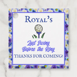 Sjungbrudskväll Bröllopsfest Golf Blå Blommig Gåvor Etiketter