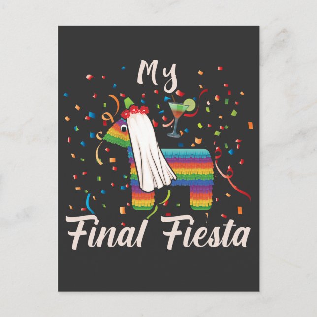 Sjungbrudskväll Hen Natt Sista Fiesta Pinata Vykort (Framsida)
