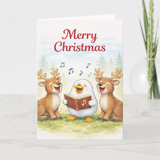 Sjunger hela vägen...God Jul Kort (Framsida)