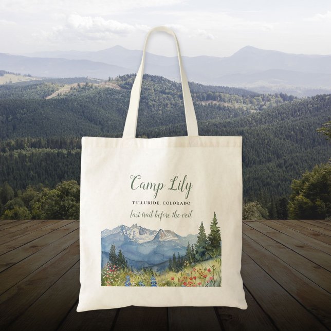 Sjungmö Mountain Hiking Helgfest Tygkasse (Camp Bachelorette Mountain Hiking Weekend Party Tote Bag)