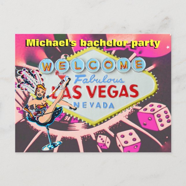 Sjungmöjubileum Las Vegas-inbjudan Inbjudan Vykort (Framsida)