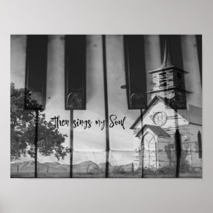 Sjungor min sjö med Land Church Tangentbord Poster