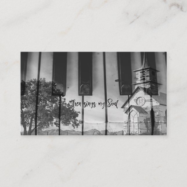 Sjungor min sjö med Land Church Tangentbord Visitkort (Framsida)