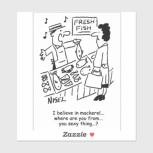 Sjungor om makrill. Funny Klistermärken