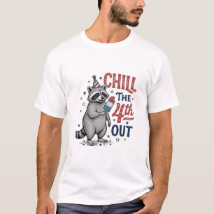 Sjunk den 4:e ut Raccoon Patriotisk skjortdesign ( T Shirt