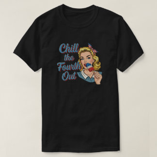 Sjunk in den fjärde juli | Retro Pop Art-firande T Shirt