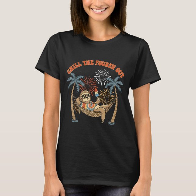 Sjunk in i fjärde rolig retro dovvakans  t shirt (Framsida)
