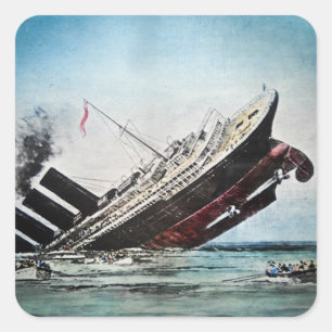 Sjunka av den Titanic magiska lyktaglidbanan Fyrkantigt Klistermärke