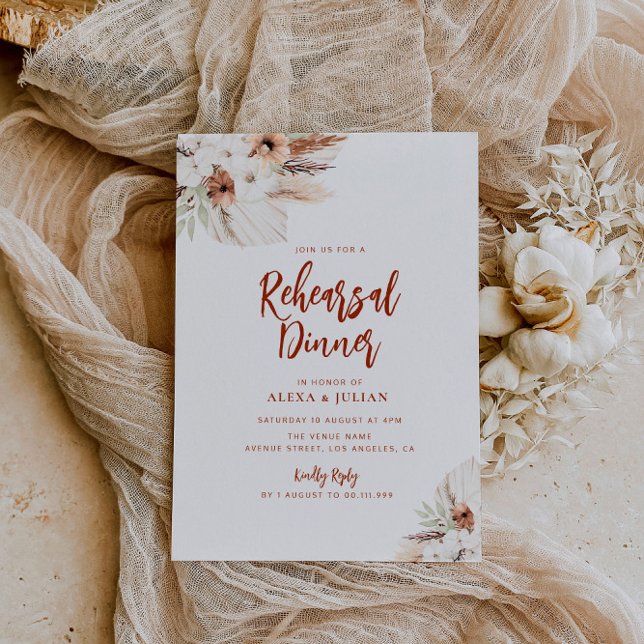 sjunka blommigt Terracotta-repetitionsmiddag Inbjudningar (Skapare uppladdad)