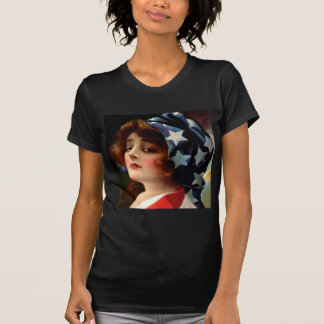 Sjunka damen 4th av patriotisk konst för Juli T-shirt