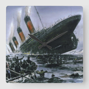 Sjunka Titanic RMS Fyrkantig Klocka