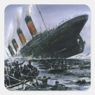 Sjunka Titanic RMS Fyrkantigt Klistermärke