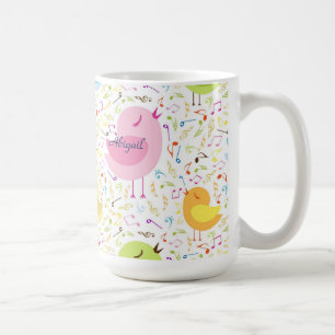 Sjunkande fåglar med Musik noter Personlig mugg