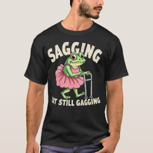 Sjunkande men fortfarande gagande groda rolig kram t shirt