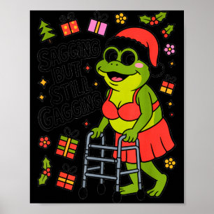 Sjunkande men fortfarande jättekul julgroda Hol Poster
