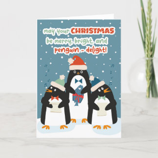 Sjunkande penguins julhälsningskort tack kort