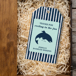 Sjunkande tacksamhet för möhippa med fiske tema presentetikett