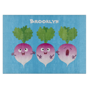Sjunkande tecknad av grönsakstrio i Cute turnip